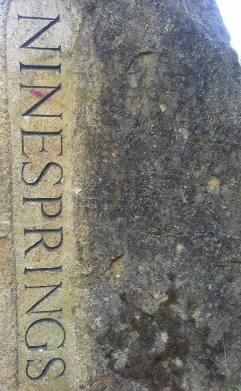 Stone with Ninesprings carved in.