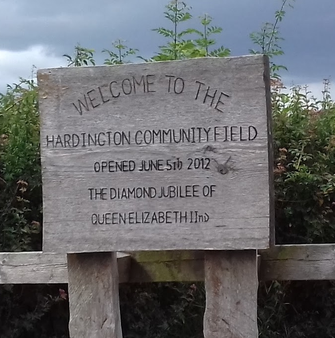 A sign to say Welcome to the Hardington Community Field
