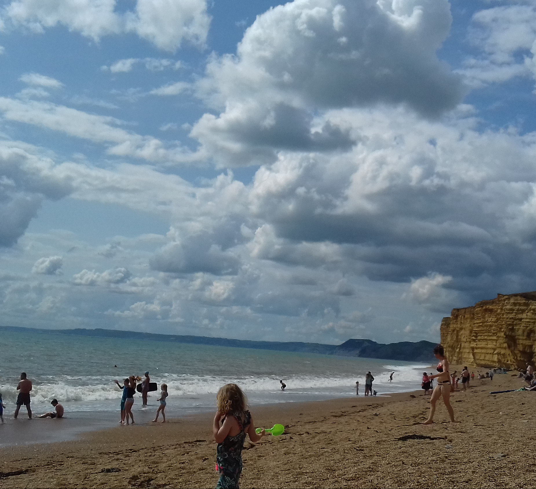 The sea, sky and golden clif