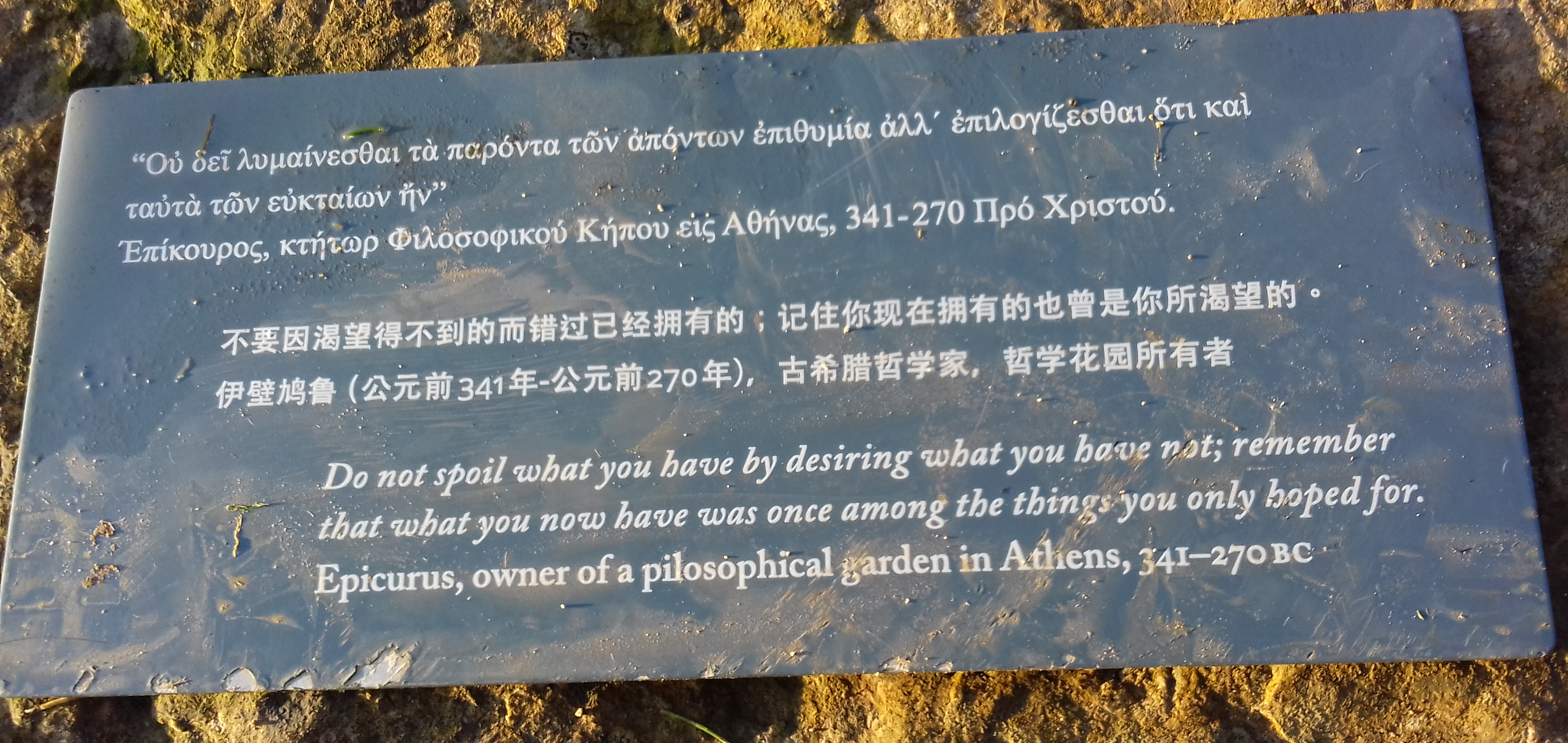 Do not spoil what you have by desiring what you have not.