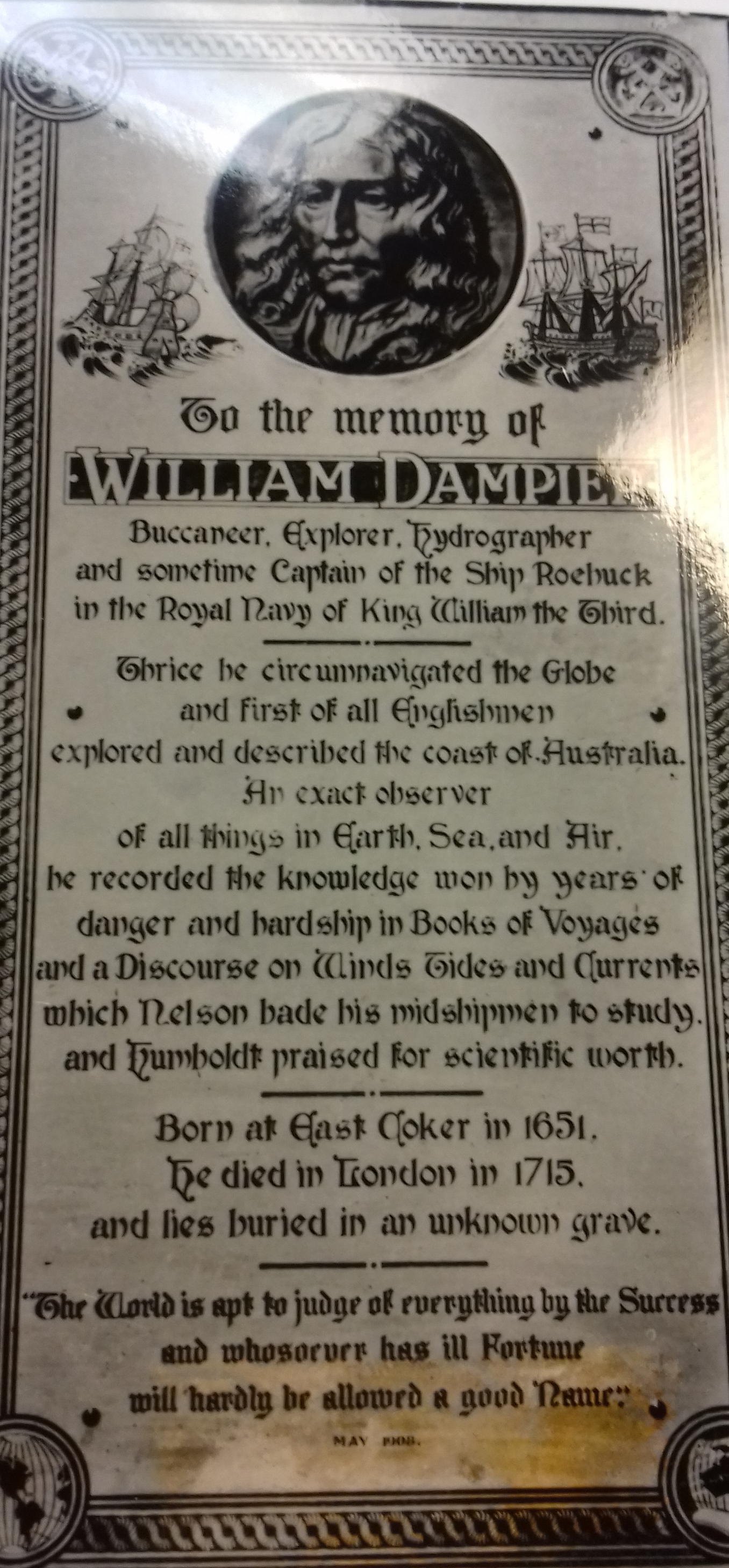 An and text about William Dampier