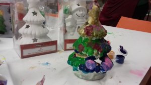 Ceramic Christmas tree painted by a child