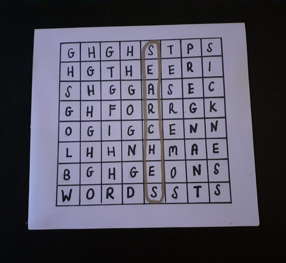 Wordsearch with the word searches circles