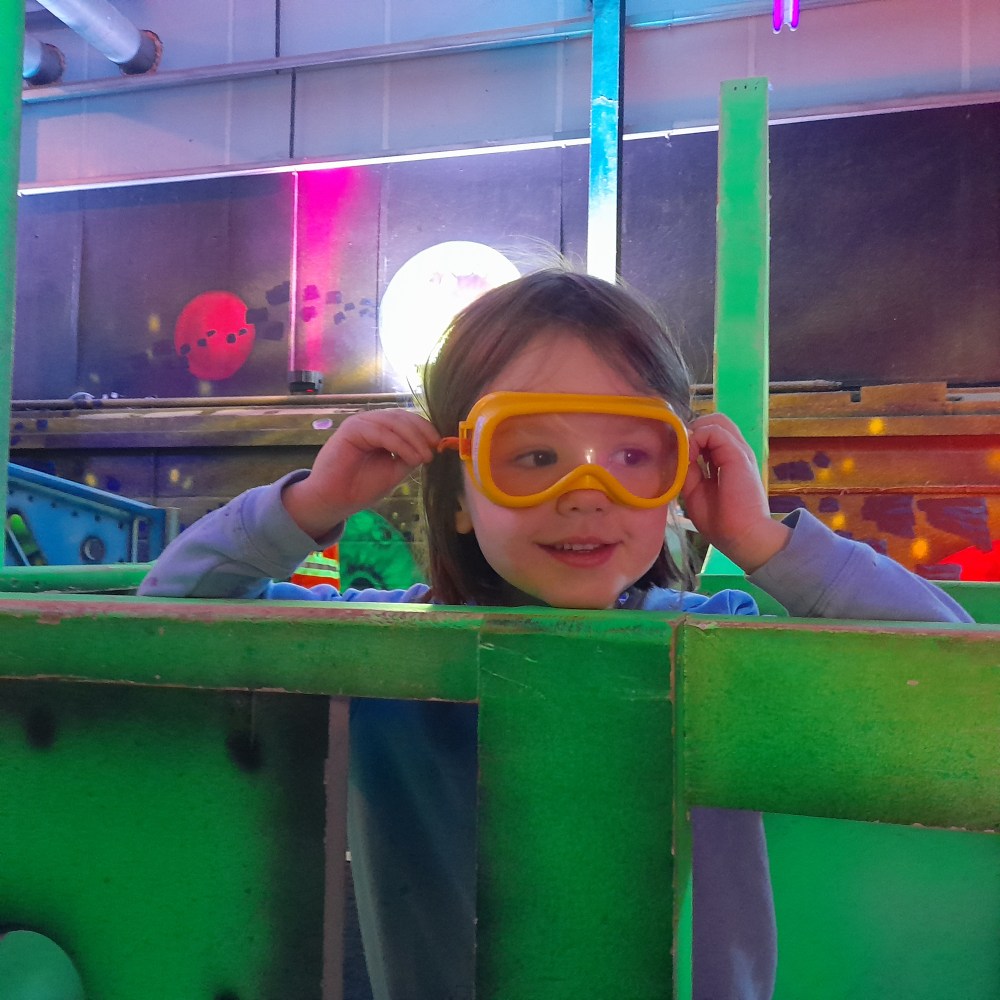 Science goggles on my 4 year old!