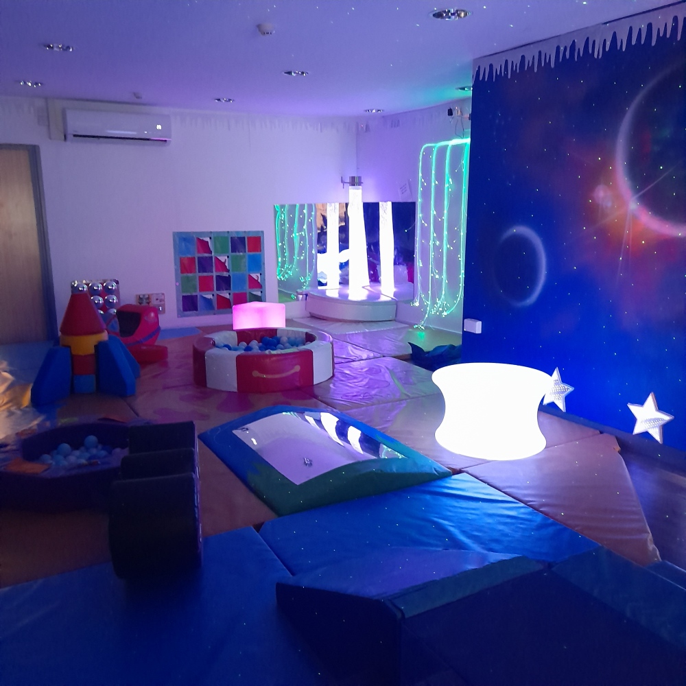 A very calming sensory space with lights for the under 2s
